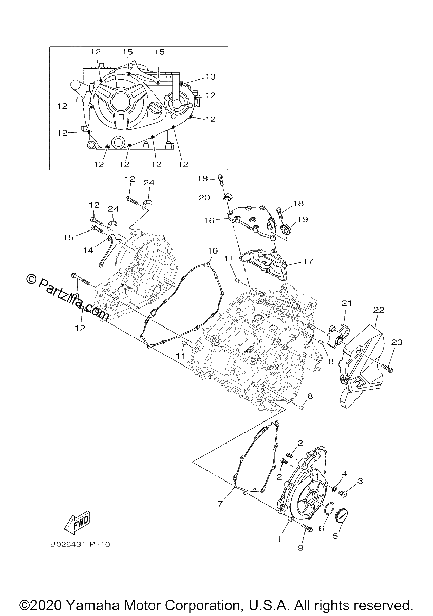 Diagrama de CRANKCASE COVER 1