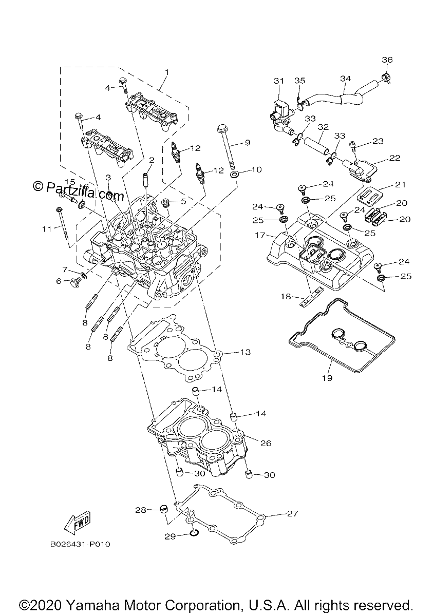 Diagrama de CYLINDER HEAD