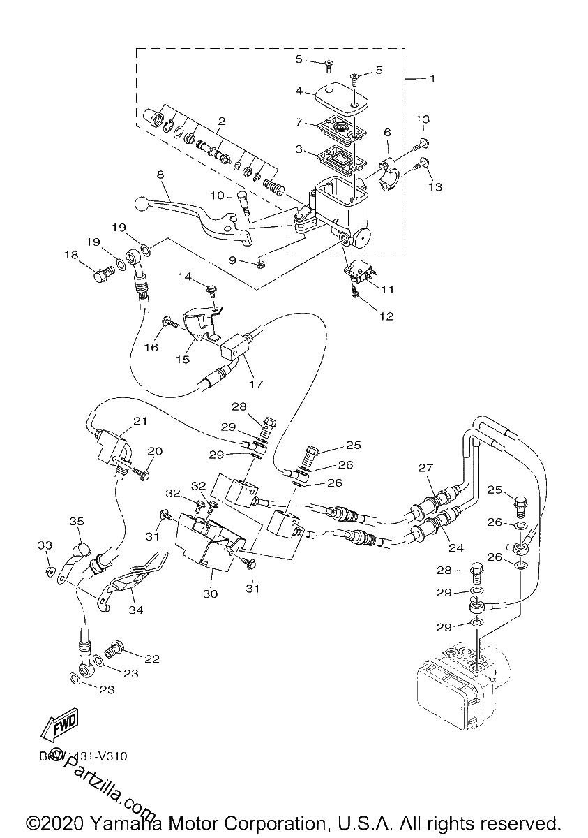 Diagrama de FRONT MASTER CYLINDER