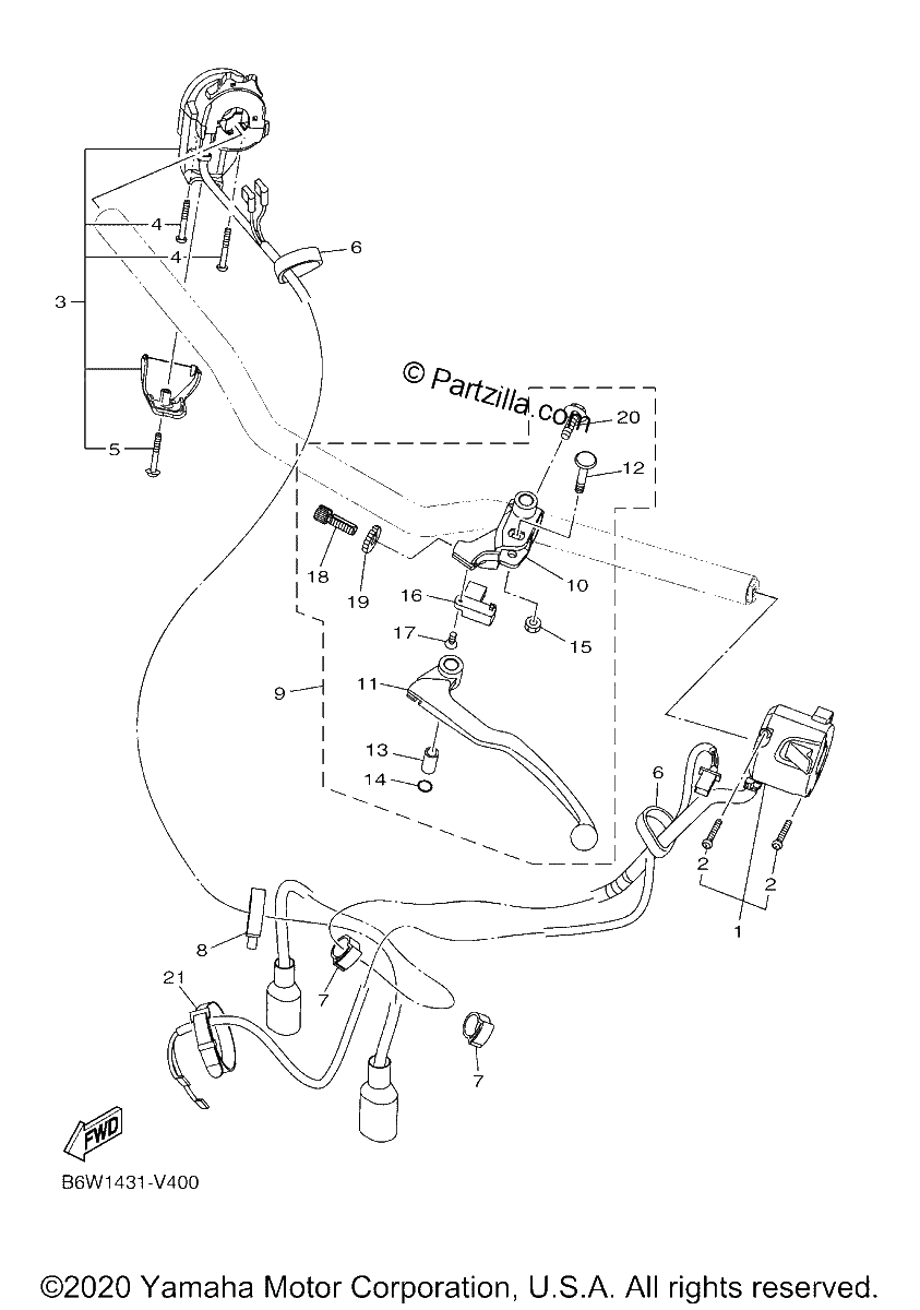 Diagrama de HANDLE SWITCH LEVER