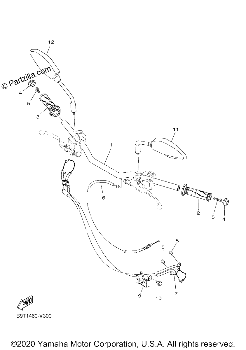 Diagrama de STEERING HANDLE CABLE