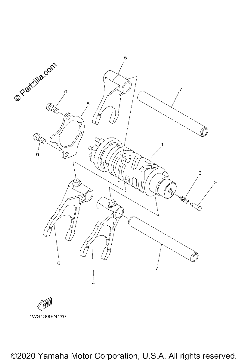 Diagrama de SHIFT CAM FORK