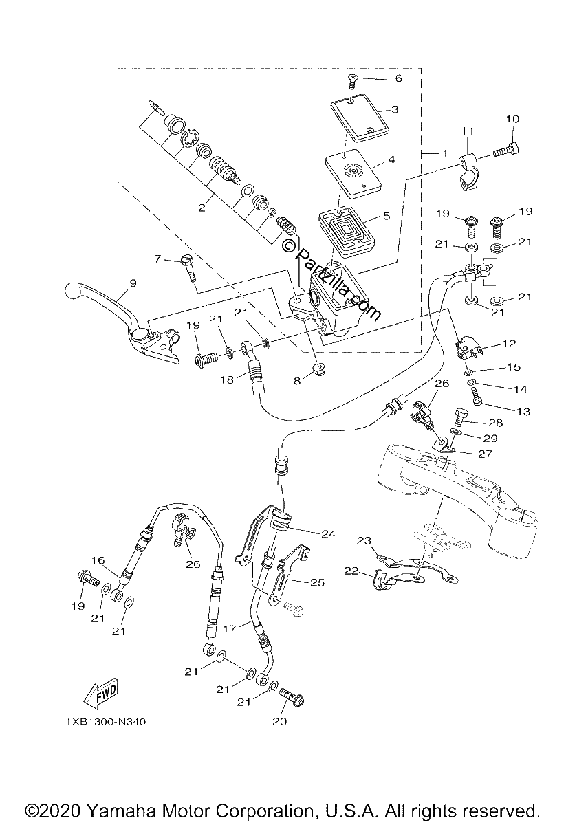 Diagrama de FRONT MASTER CYLINDER