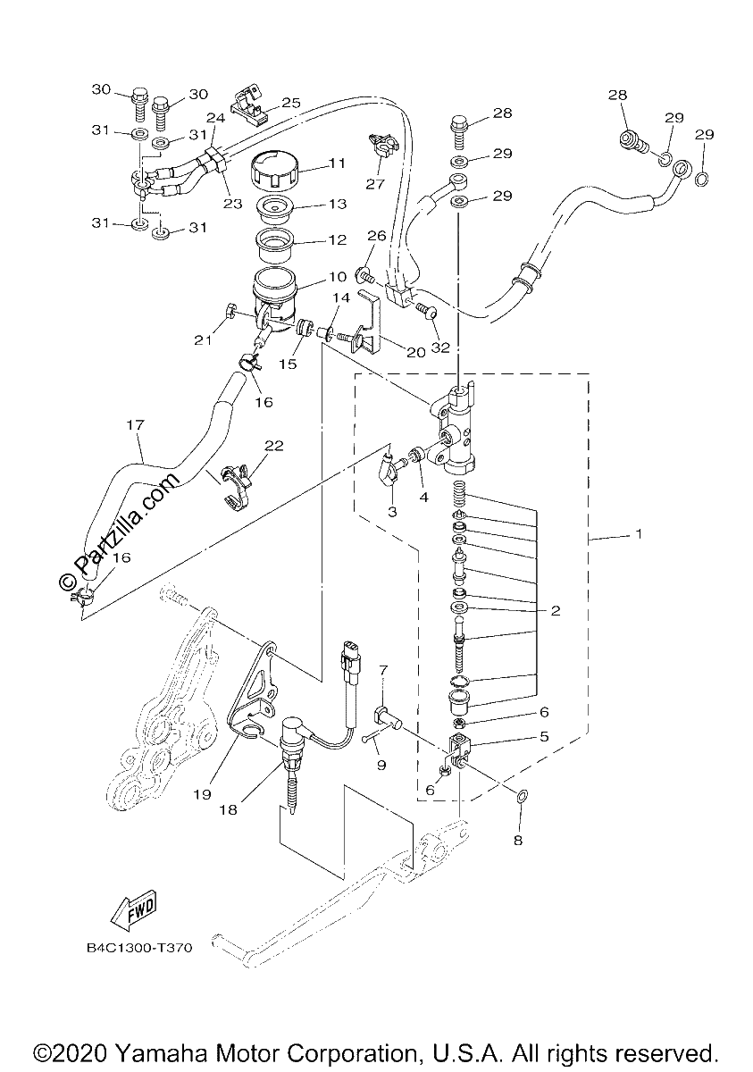Diagrama de REAR MASTER CYLINDER