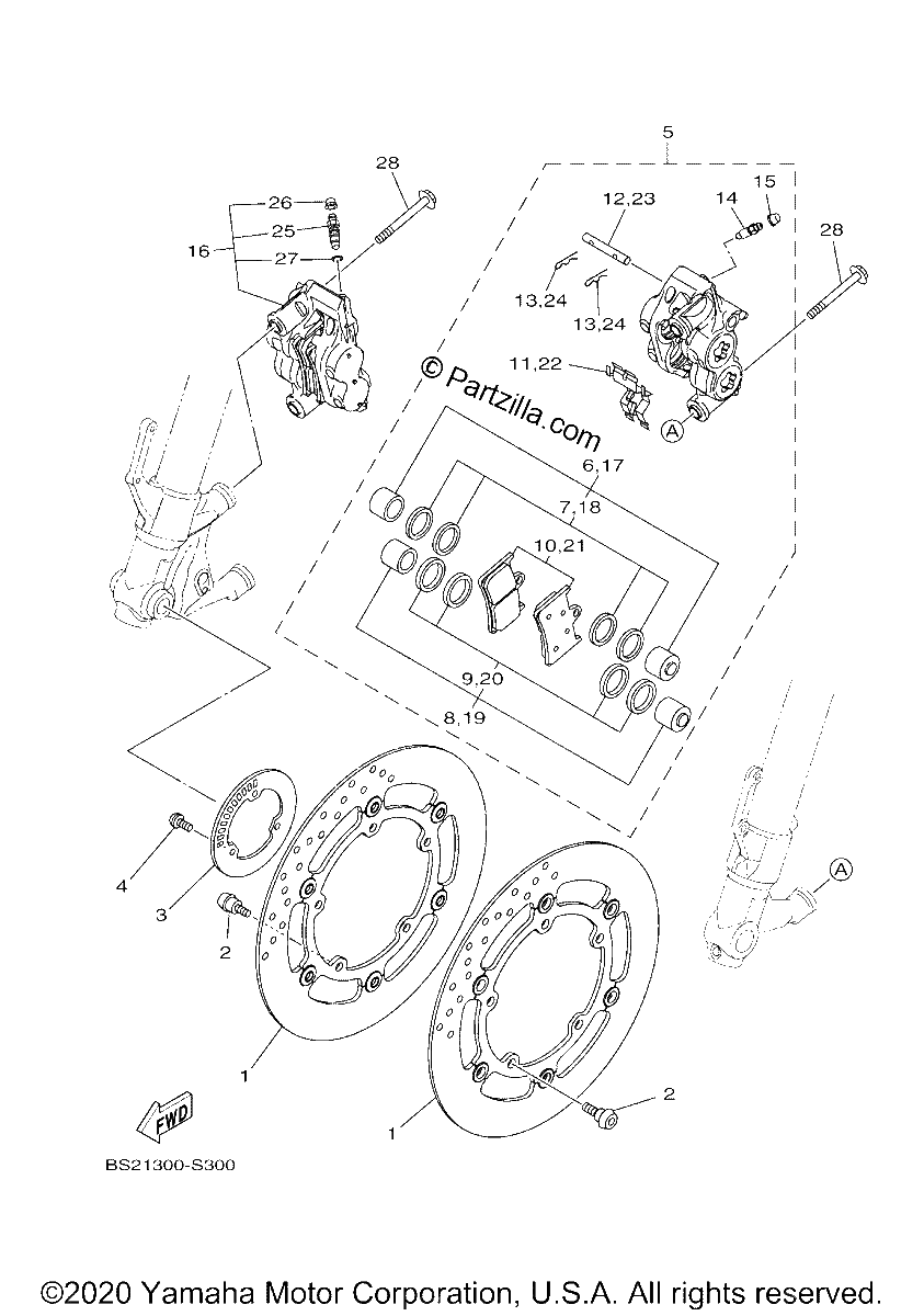 Diagrama de FRONT BRAKE CALIPER