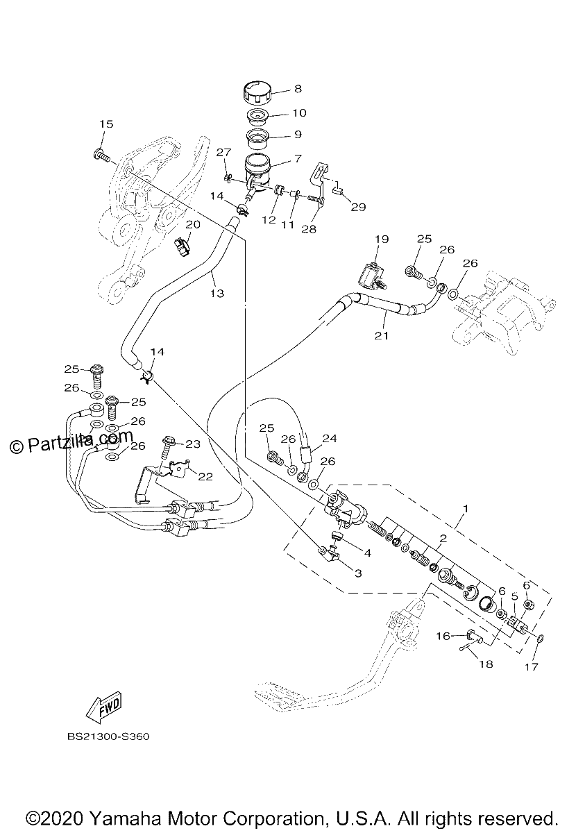 Diagrama de REAR MASTER CYLINDER