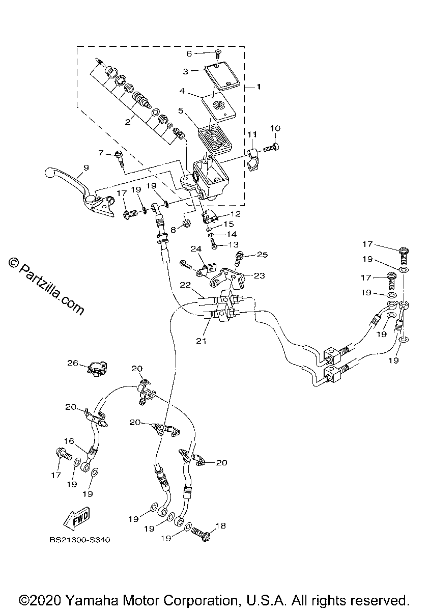 Diagrama de FRONT MASTER CYLINDER