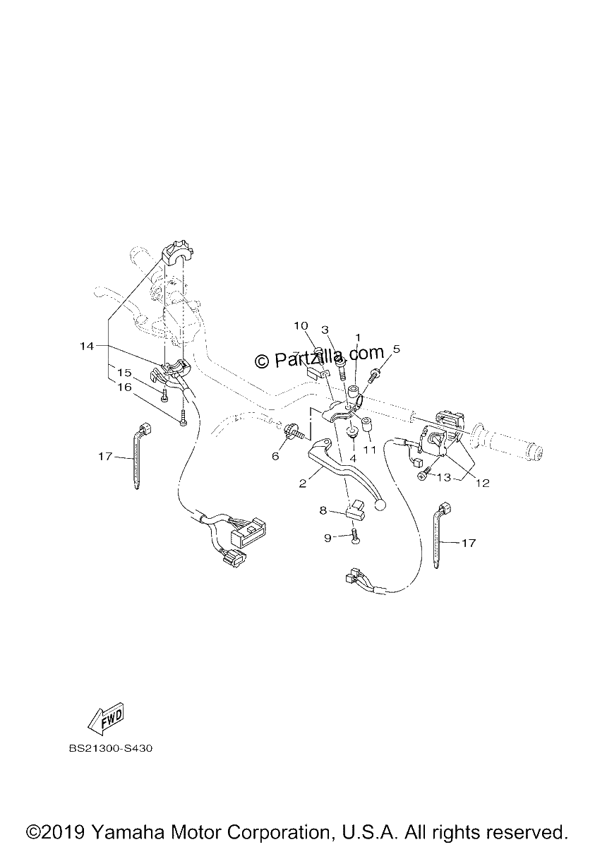 Diagrama de HANDLE SWITCH LEVER