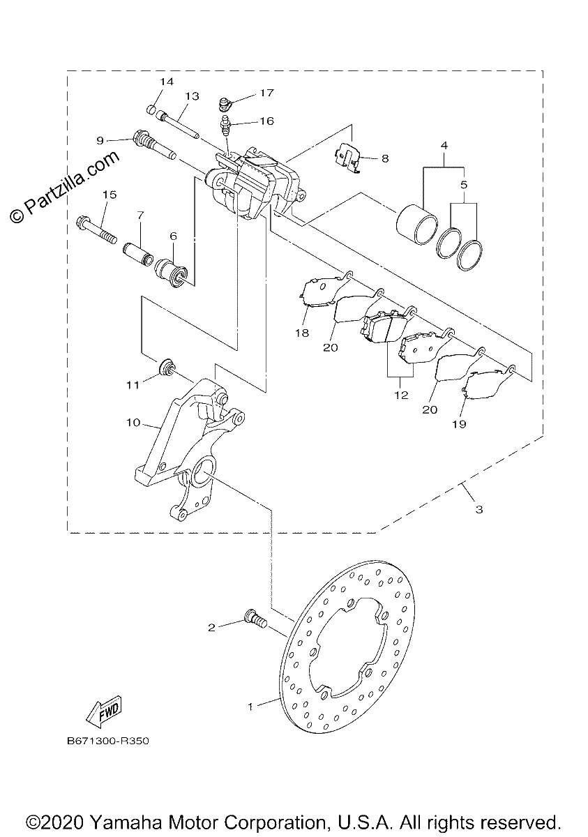 Diagrama de REAR BRAKE CALIPER