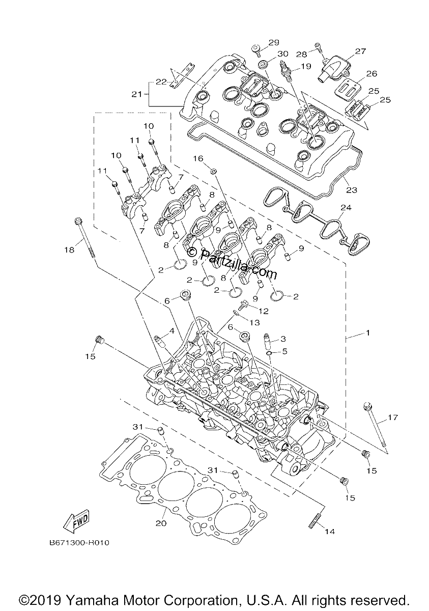 Diagrama de CYLINDER HEAD