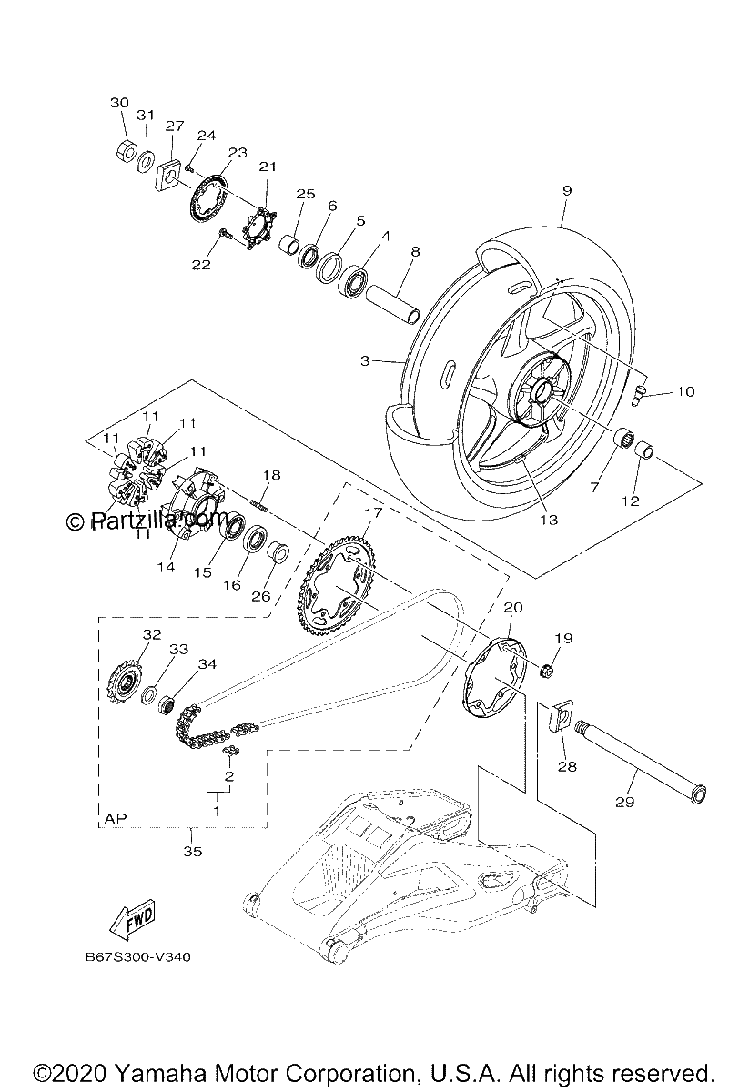 Diagrama de REAR WHEEL