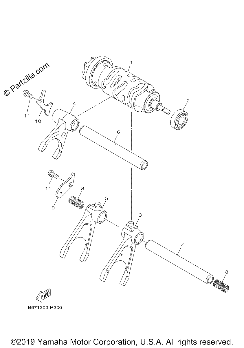 Diagrama de SHIFT CAM FORK