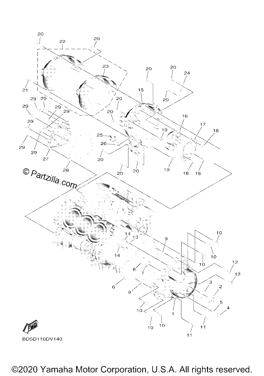 Diagrama de CRANKCASE COVER 1