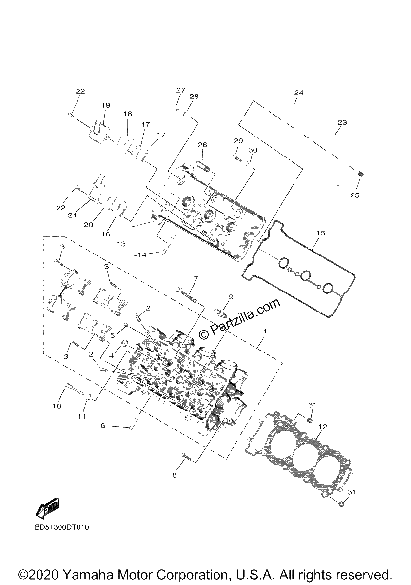 Diagrama de CYLINDER HEAD