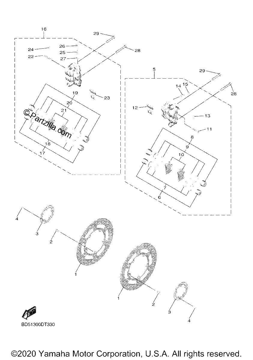 Diagrama de FRONT BRAKE CALIPER