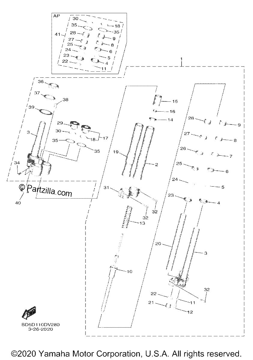 Diagrama de FRONT FORK 1