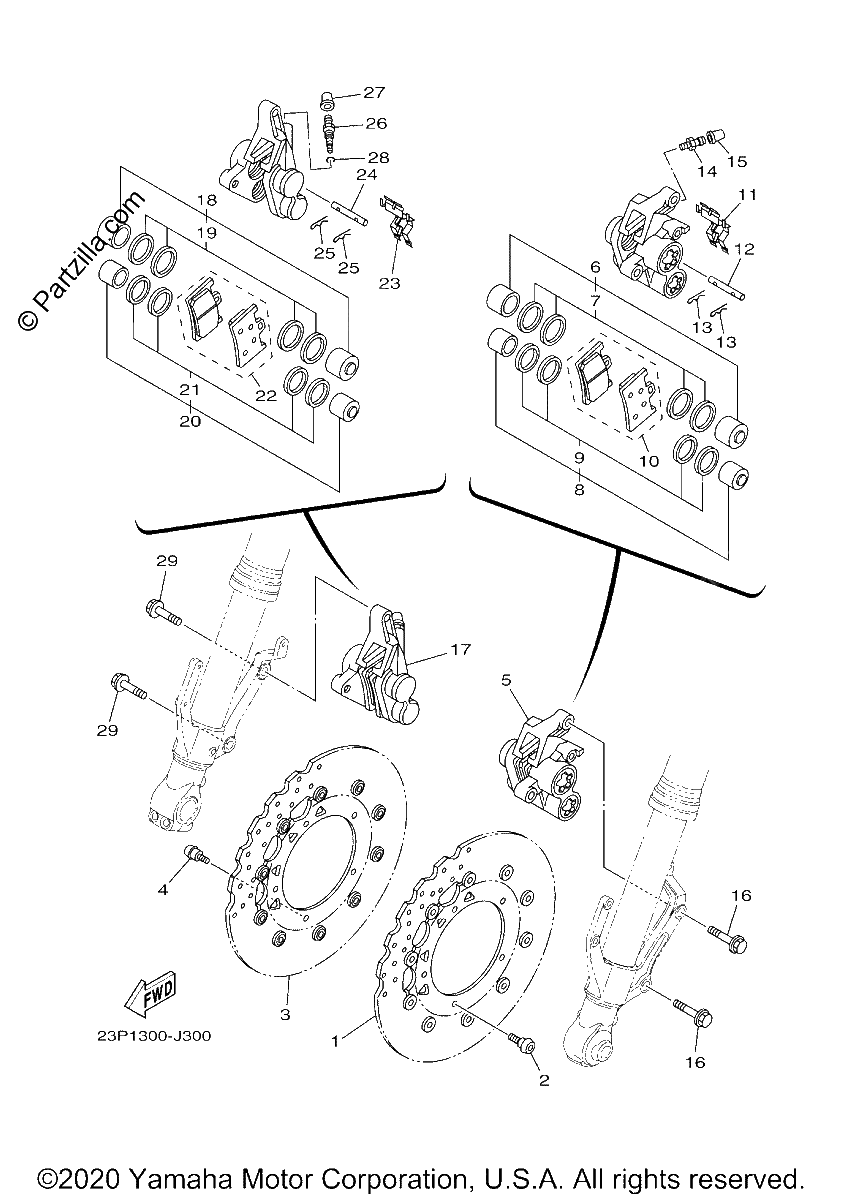 Diagrama de FRONT BRAKE CALIPER