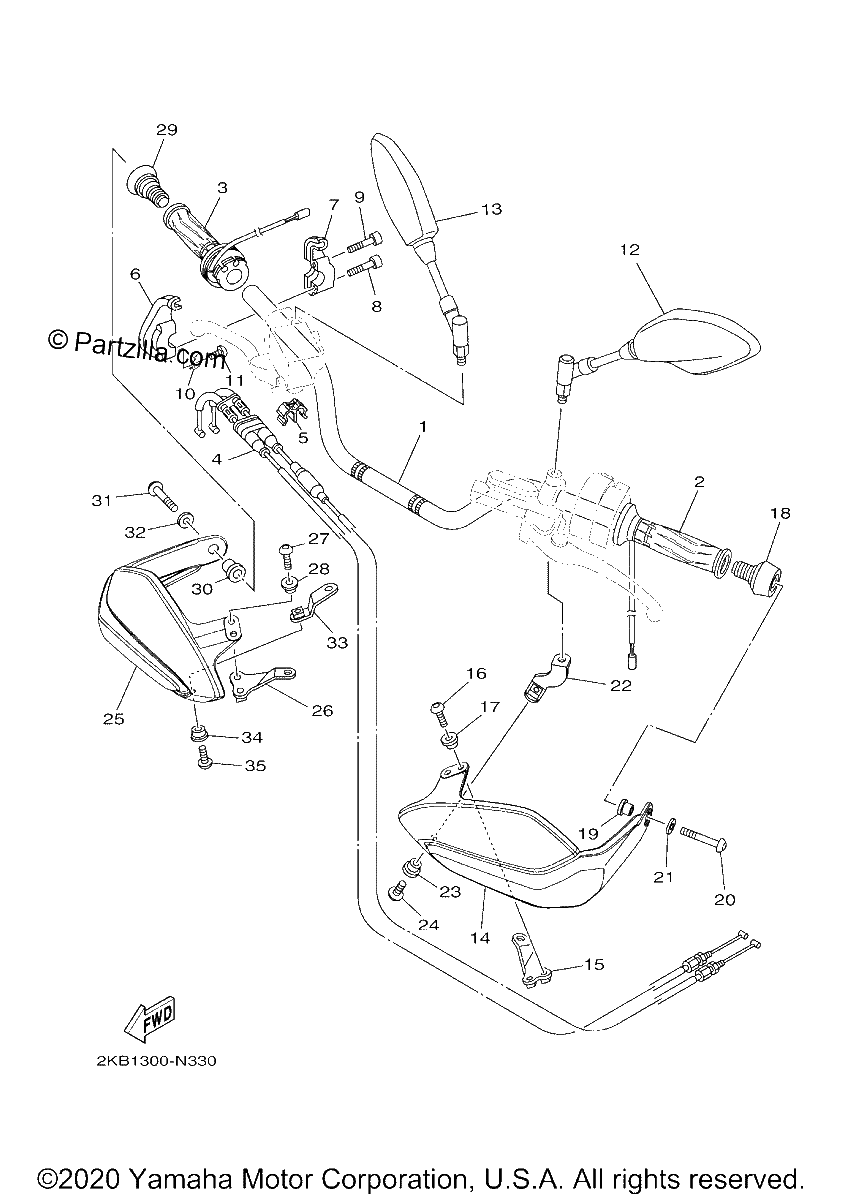 Diagrama de STEERING HANDLE CABLE