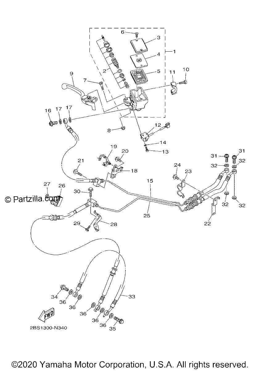 Diagrama de FRONT MASTER CYLINDER