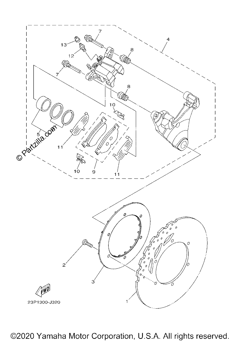 Diagrama de REAR BRAKE CALIPER