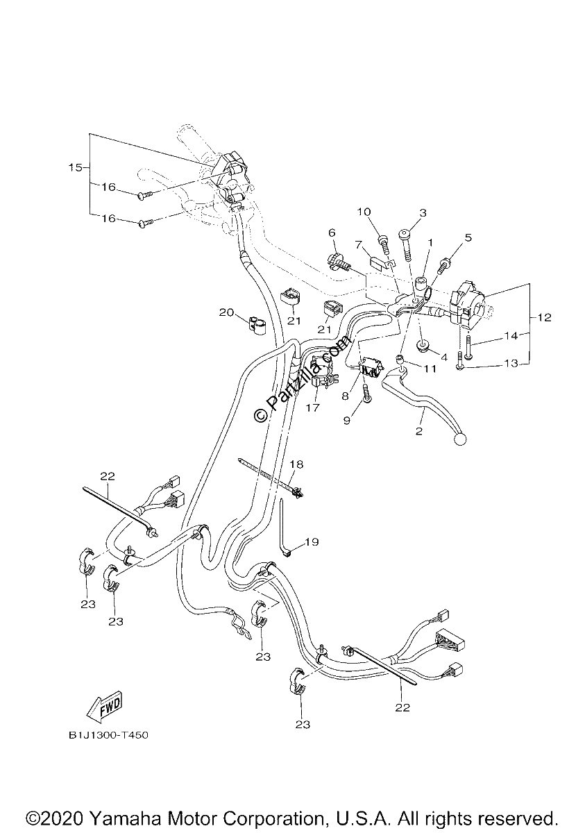 Diagrama de HANDLE SWITCH LEVER