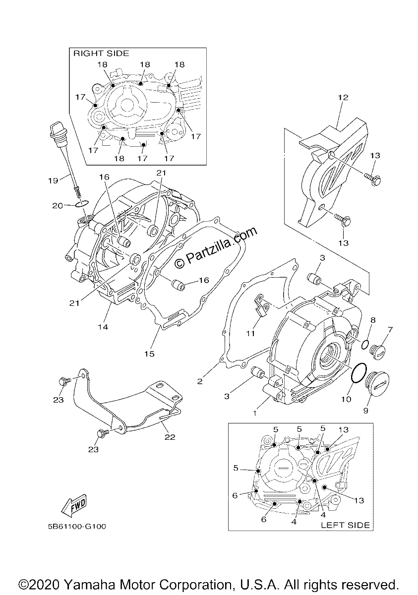 Diagrama de CRANKCASE COVER 1