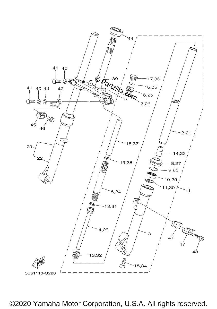 Diagrama de FRONT FORK