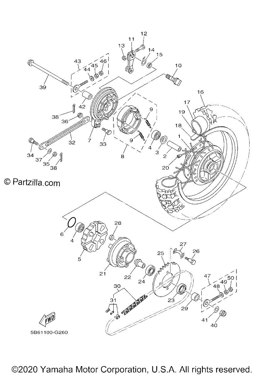 Diagrama de REAR WHEEL