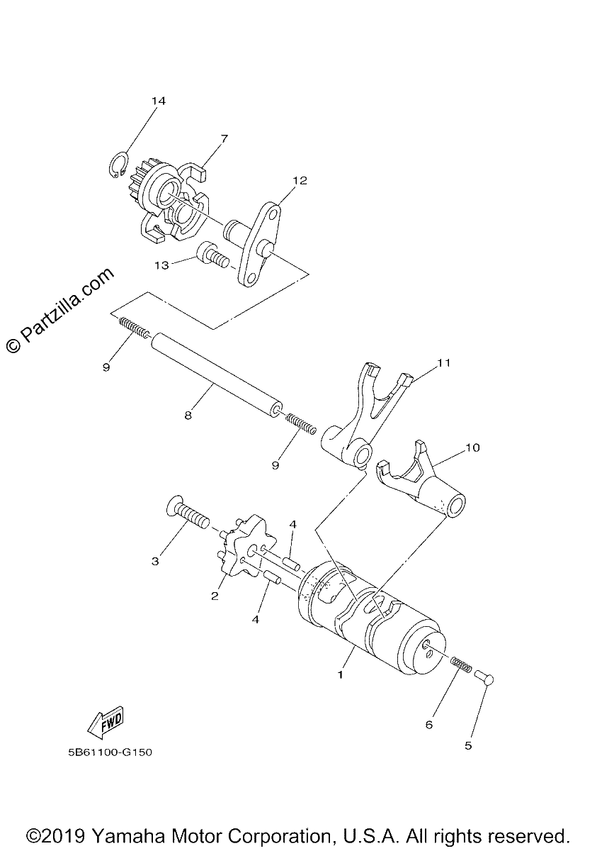 Diagrama de SHIFT CAM FORK