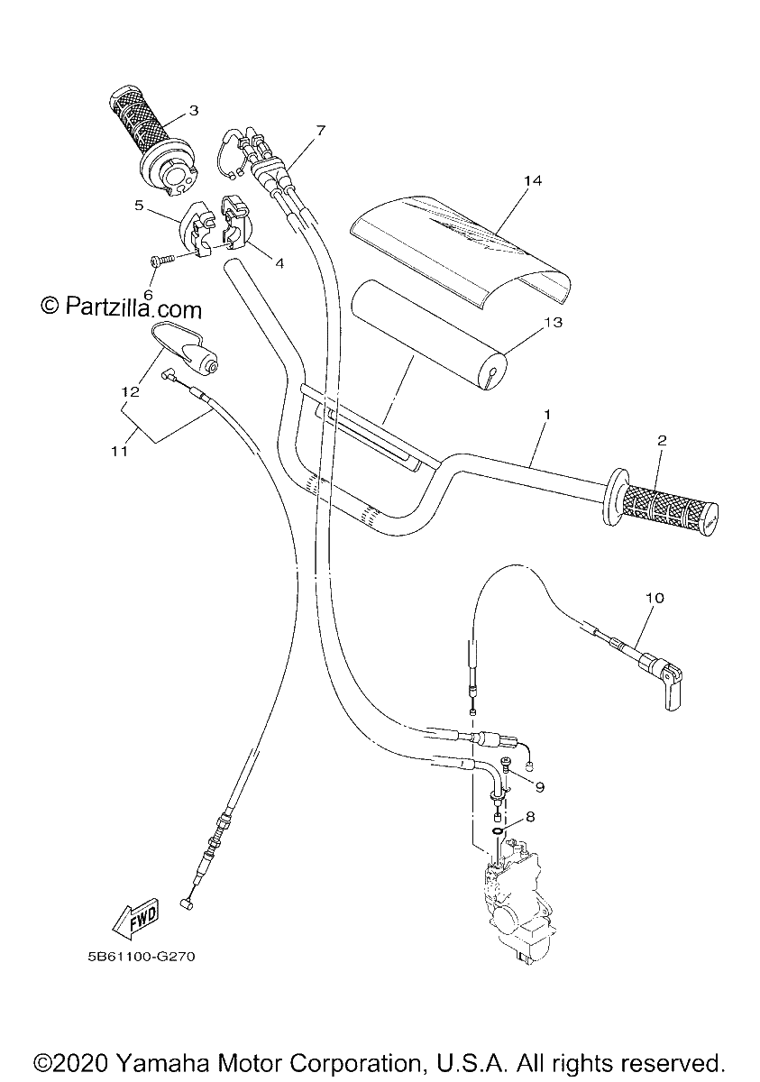 Diagrama de STEERING HANDLE CABLE