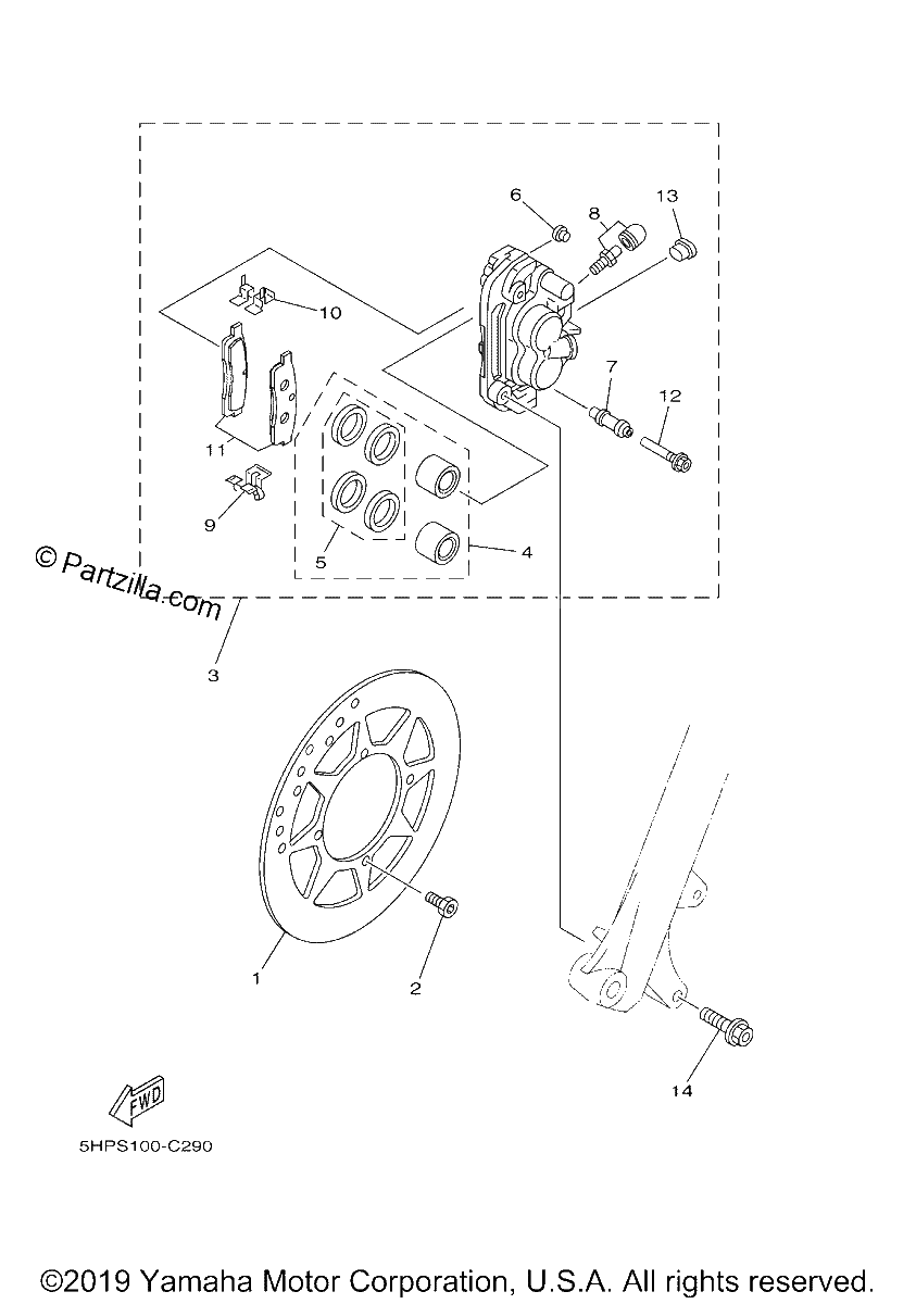 Diagrama de FRONT BRAKE CALIPER