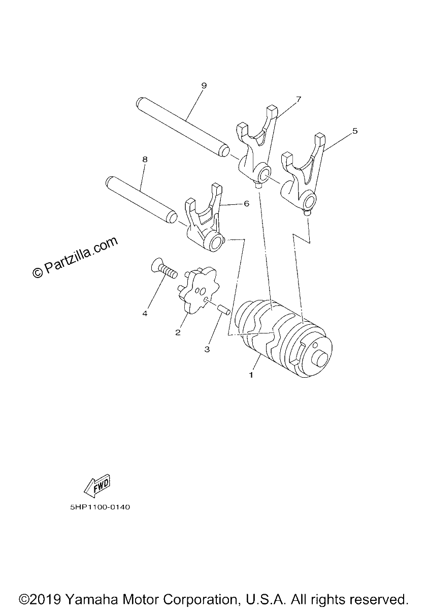 Diagrama de SHIFT CAM FORK