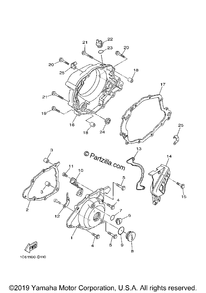 Diagrama de CRANKCASE COVER 1