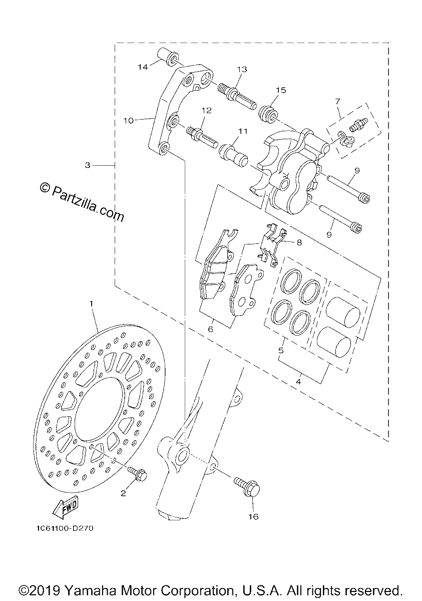 Diagrama de FRONT BRAKE CALIPER