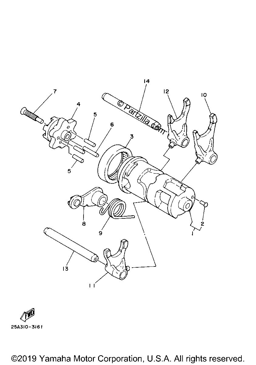 Diagrama de SHIFT CAM FORK