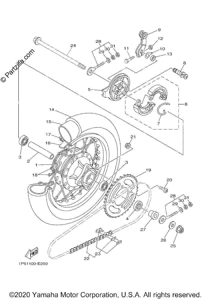 Diagrama de REAR WHEEL