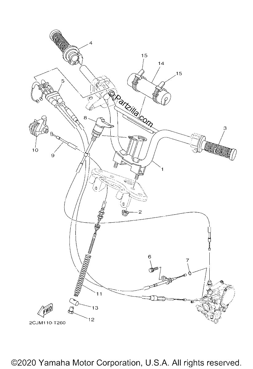 Diagrama de STEERING HANDLE CABLE