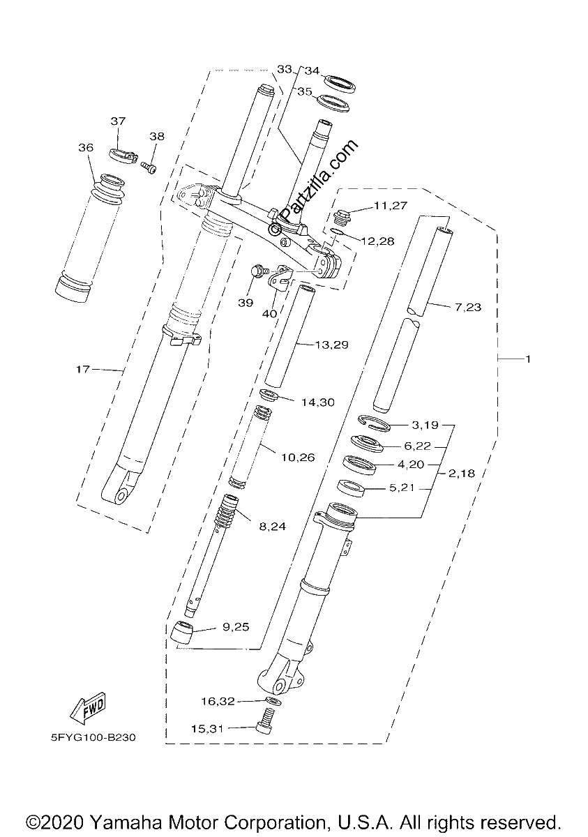 Diagrama de FRONT FORK