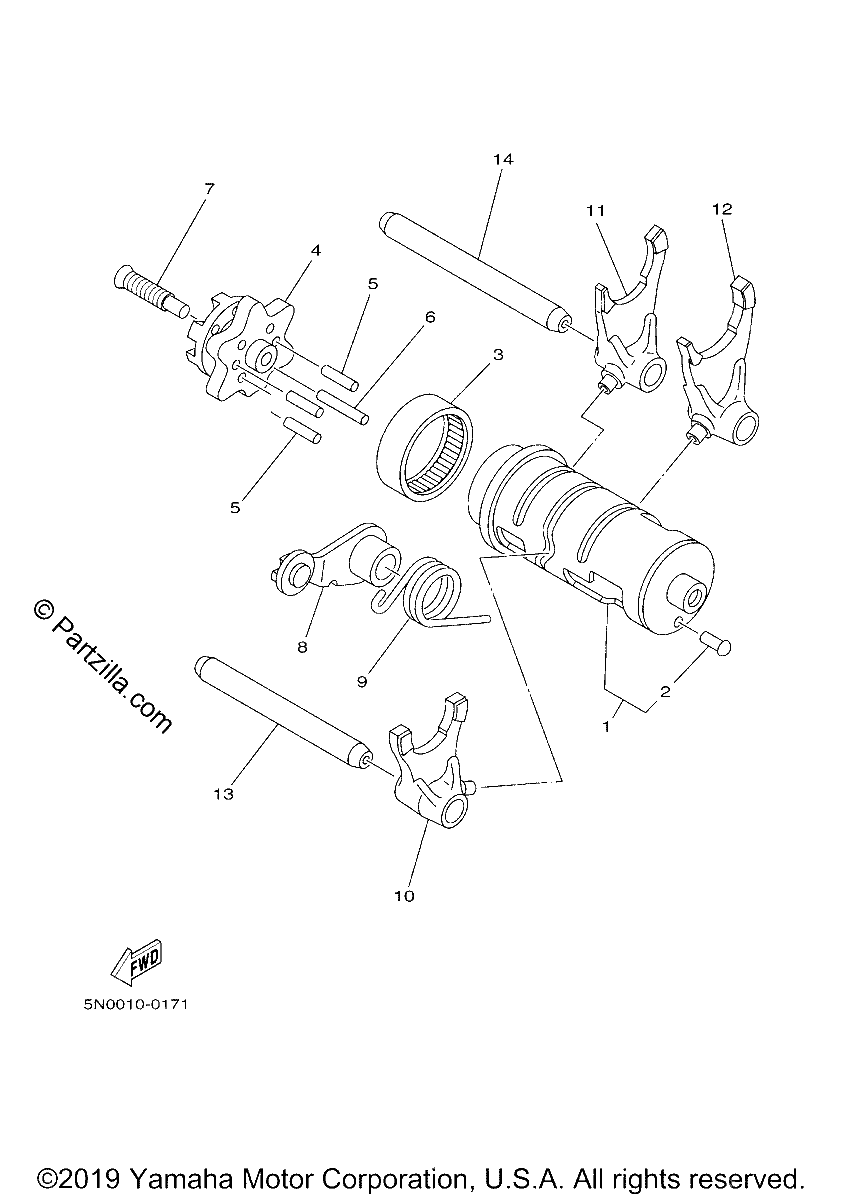 Diagrama de SHIFT CAM FORK