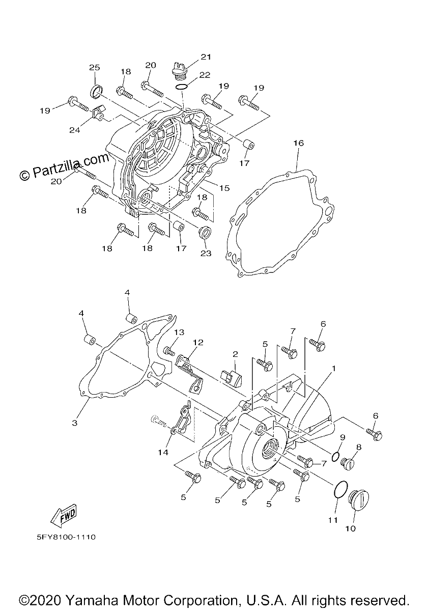 Diagrama de CRANKCASE COVER 1