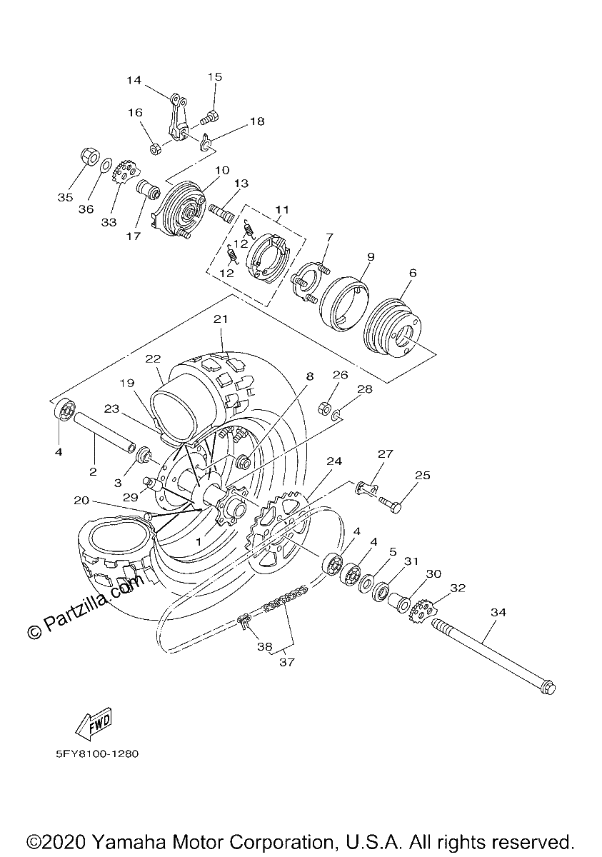 Diagrama de REAR WHEEL