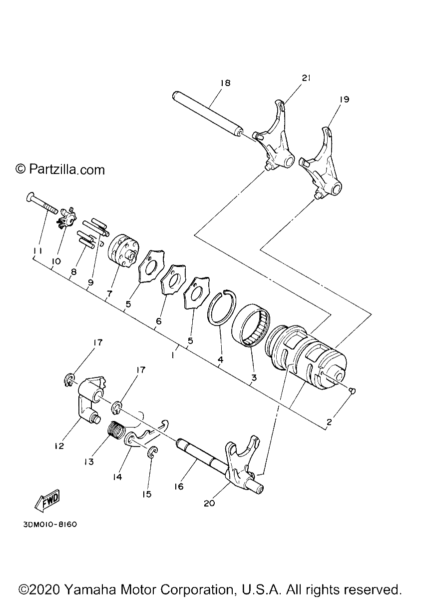 Diagrama de SHIFT CAM FORK