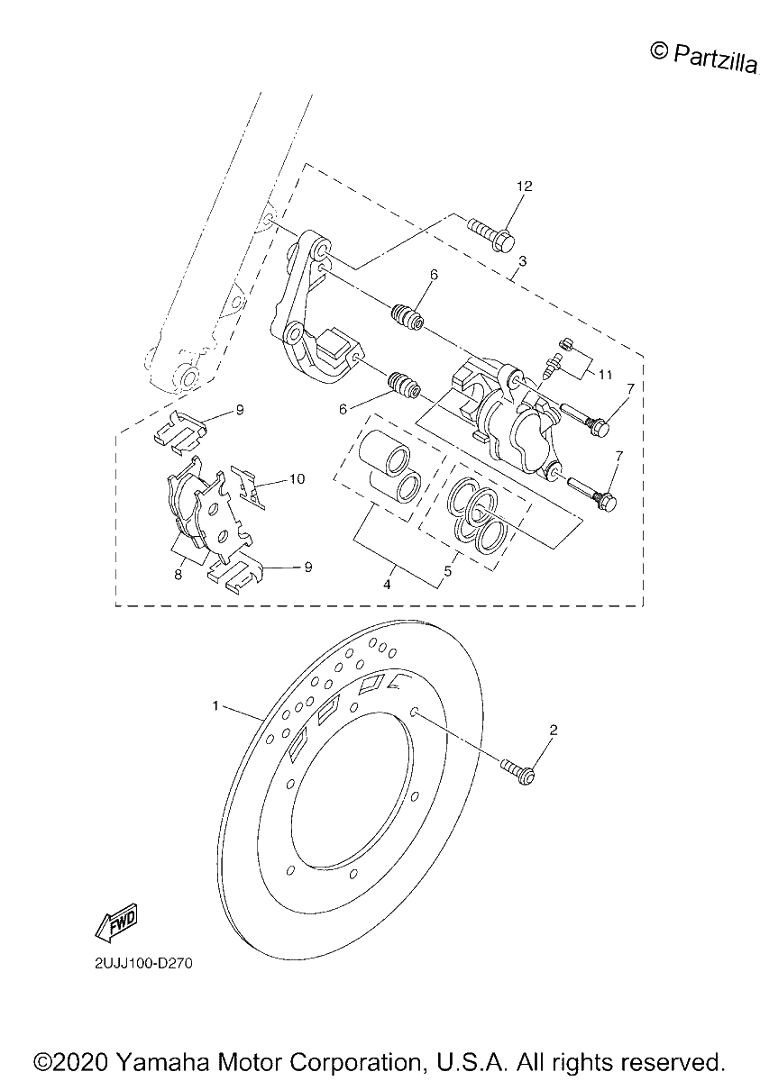 Diagrama de FRONT BRAKE CALIPER