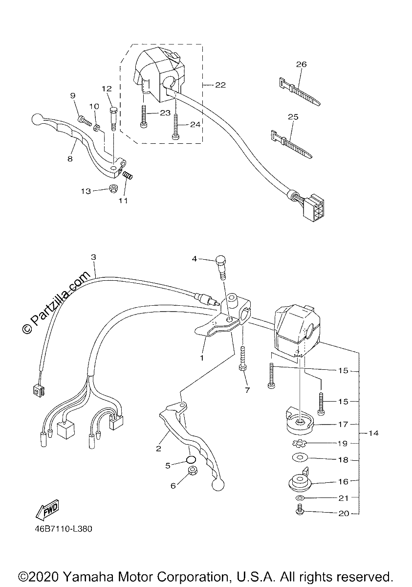 Diagrama de HANDLE SWITCH LEVER