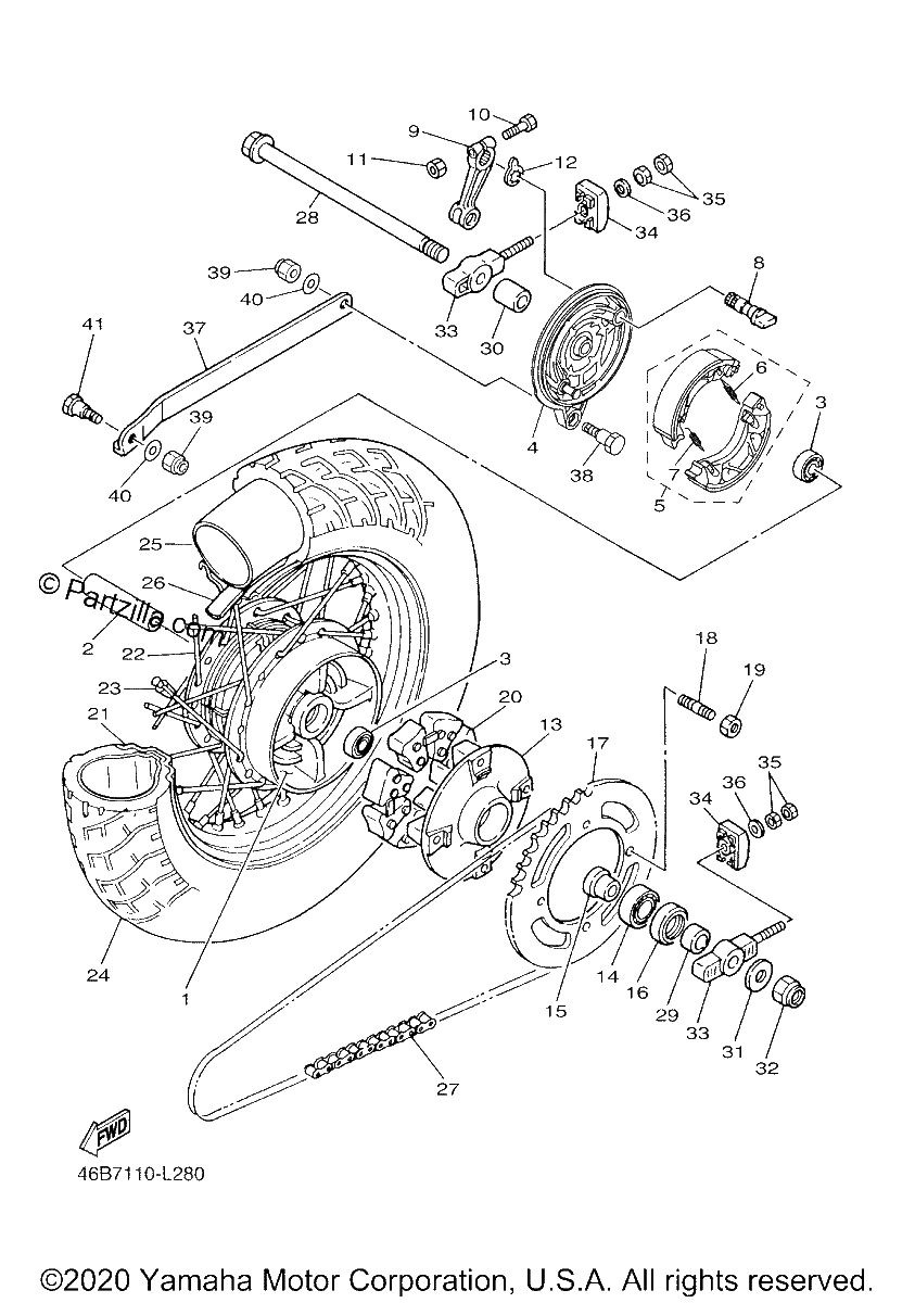 Diagrama de REAR WHEEL