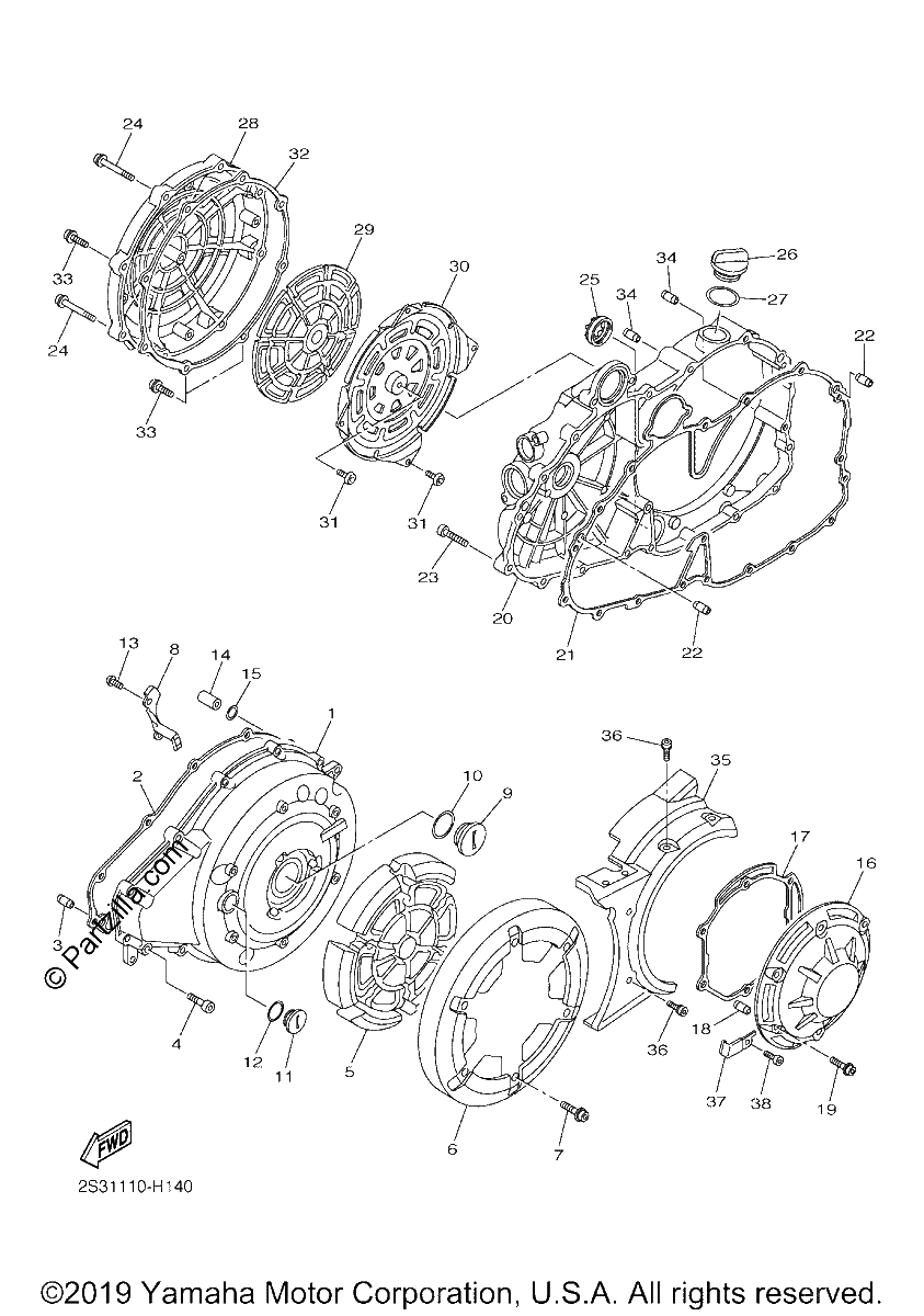 Diagrama de CRANKCASE COVER 1