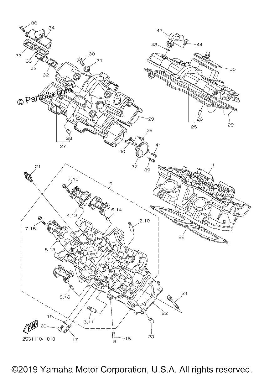 Diagrama de CYLINDER HEAD