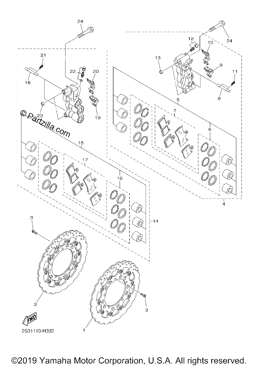 Diagrama de FRONT BRAKE CALIPER