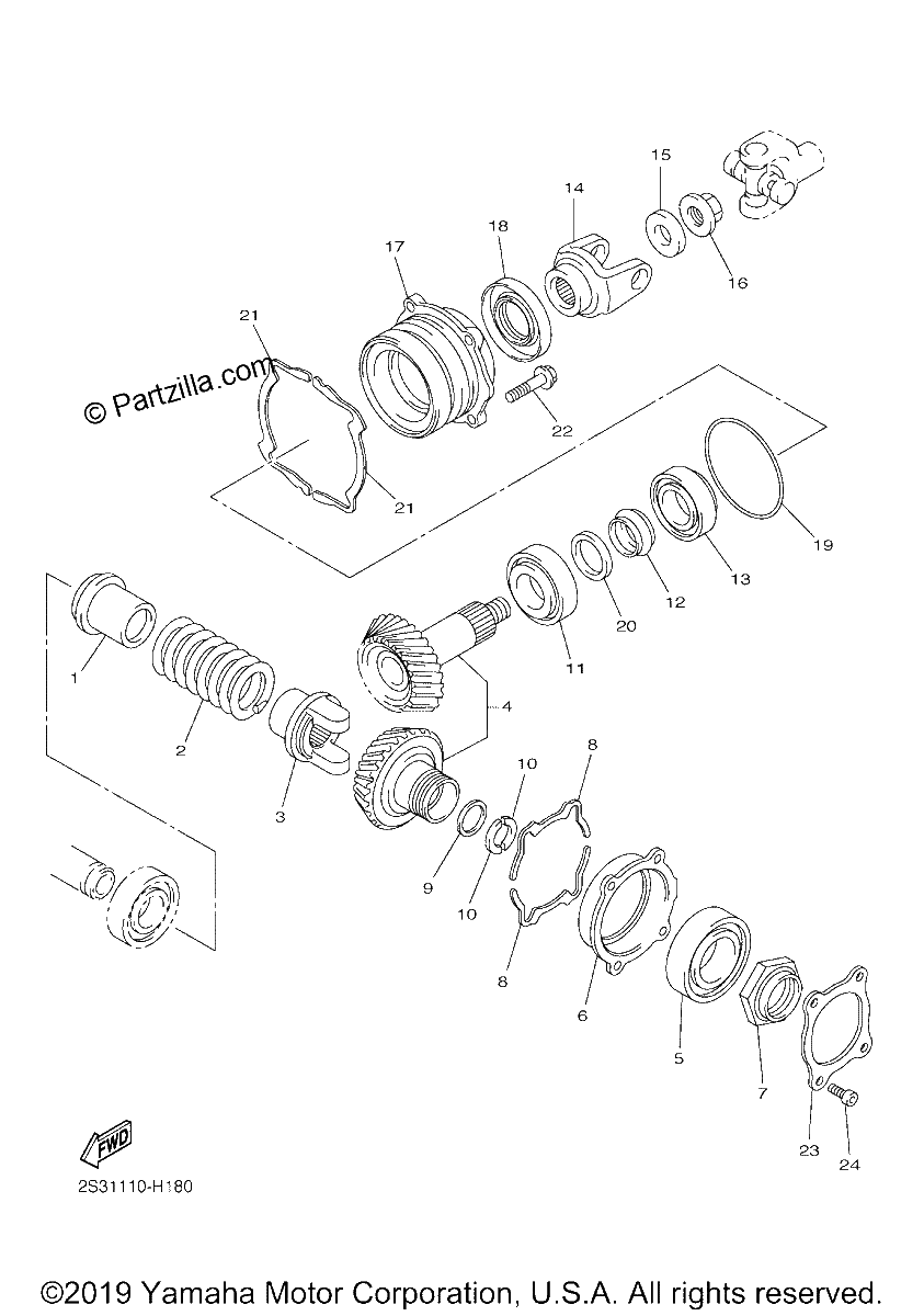 Diagrama de MIDDLE DRIVE GEAR