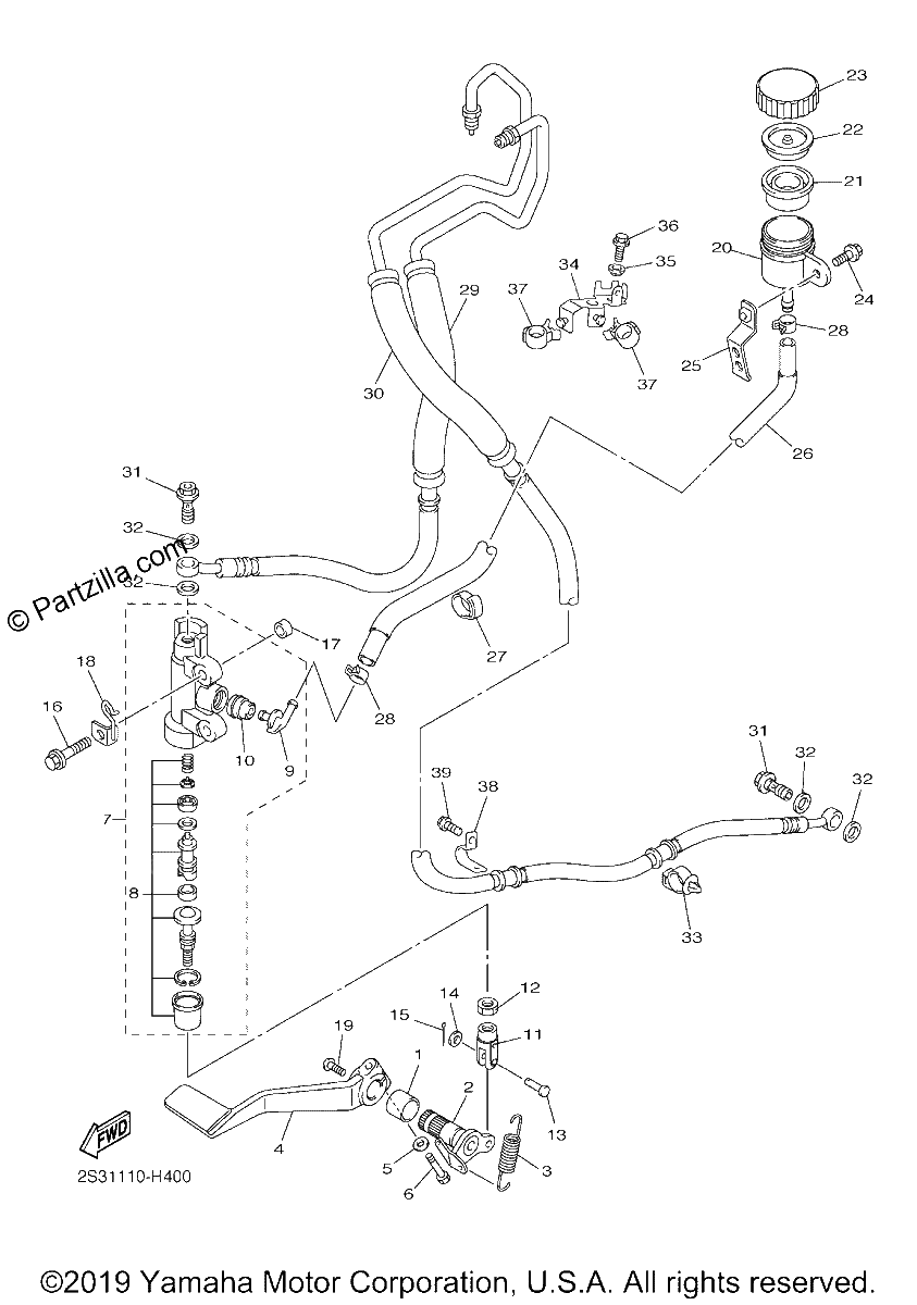 Diagrama de REAR MASTER CYLINDER